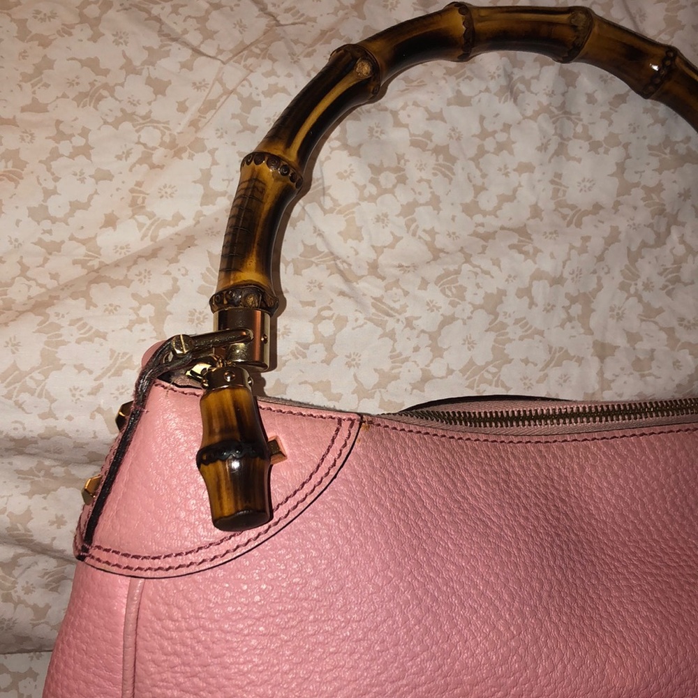 Authentic Gucci Pink Peddle Leather w/ Bamboo - Picture 13 of 15